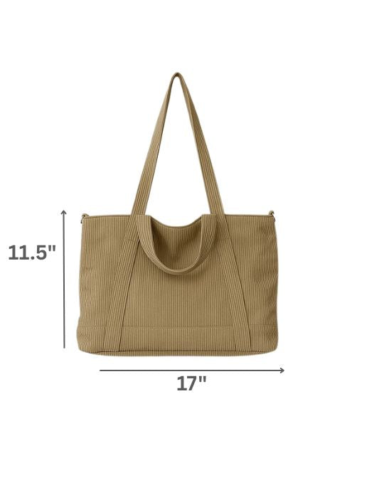 Trendy corduroy tote bag with dual handles and adjustable crossbody strap – soft-textured, oversized, and perfect for college, shopping, or everyday carry. Lightweight yet spacious, offering a casual streetwear aesthetic. A fashionable alternative from Tales of Totes – elevating Indian accessory trends beyond Zouk, Chumbak, and DailyObjects."
