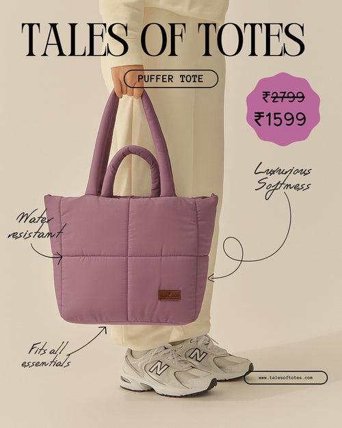 "Minimalist shoulder bag with a structured silhouette, single top strap, and attached tag detail – designed for effortless everyday style. Compact yet spacious enough for daily essentials, perfect for work, brunch, or casual wear. A premium fashion accessory from Tales of Totes, ideal for Indian shoppers seeking elegant, functional handbags beyond standard tote designs."

