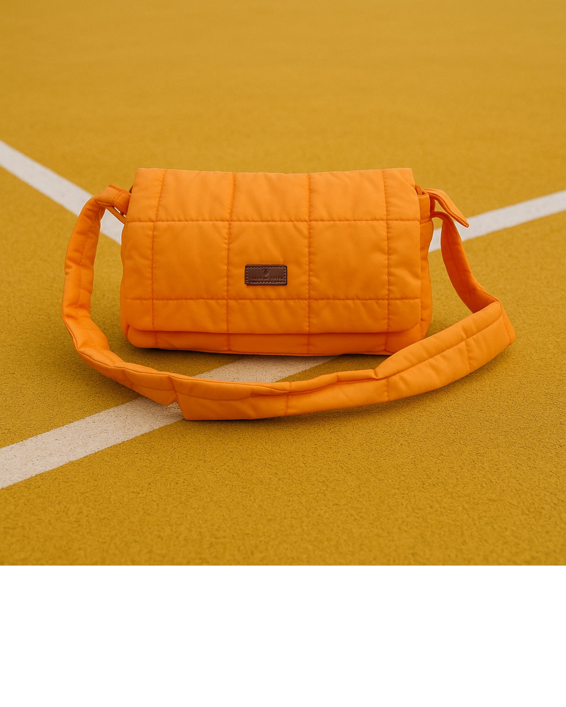 Quilted shoulder bag with a padded design, knotted strap detail, and soft structured silhouette – lightweight, functional, and perfect for daily use or casual outings. Compact yet spacious, ideal for carrying essentials in style. A statement accessory from Tales of Totes, offering cozy fashion-forward appeal for Indian shoppers.