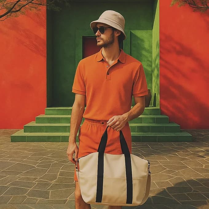 A unisex duffel tote bag with a sleek, minimal design featuring two vertical straps, dual carry handles, an adjustable shoulder strap, and side pockets. Spacious enough for travel or daily use, crafted from durable, water-resistant material with a zippered top closure. Ideal for college, gym, or casual outings.
