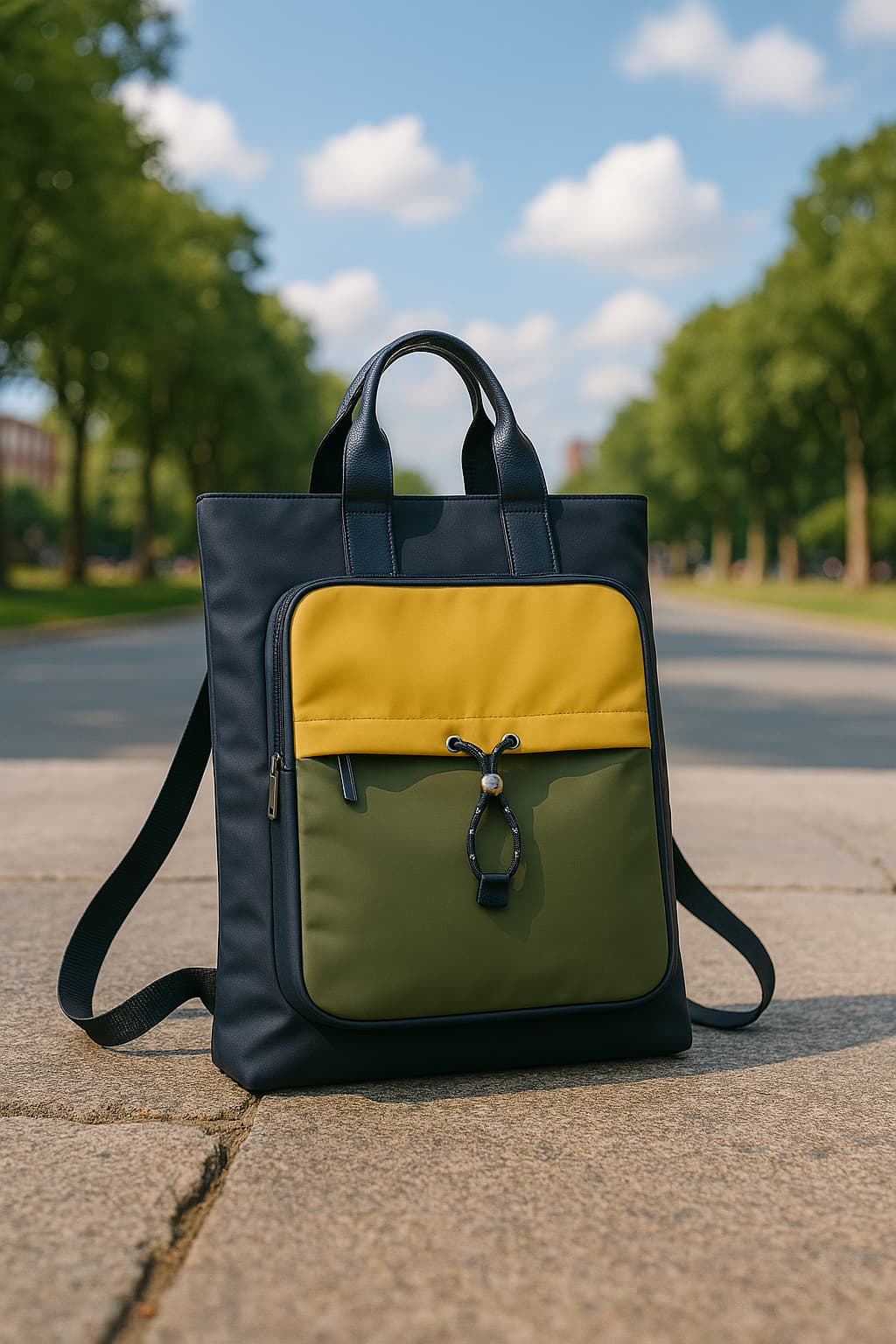 "Multi-functional travel tote bag with 20-litre capacity and compact dimensions (37.5 x 32.5 x 11.25 cm) – featuring a front utility pocket, sturdy handles, and crossbody strap for comfortable carrying. Designed for urban commuters and travellers, this spacious and durable bag combines style with practicality. A modern essential from Tales of Totes, outperforming Indian brands like Zouk, Lavie, and DailyObjects in versatility and value."

