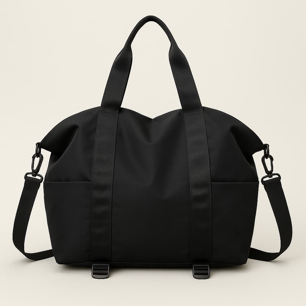 A unisex duffel tote bag with a sleek, minimal design featuring two vertical straps, dual carry handles, an adjustable shoulder strap, and side pockets. Spacious enough for travel or daily use, crafted from durable, water-resistant material with a zippered top closure. Ideal for college, gym, or casual outings.








A unisex duffel tote bag with a sleek, minimal design featuring two vertical straps, dual carry handles, an adjustable shoulder strap, and side pockets. Spacious enough for travel or daily us