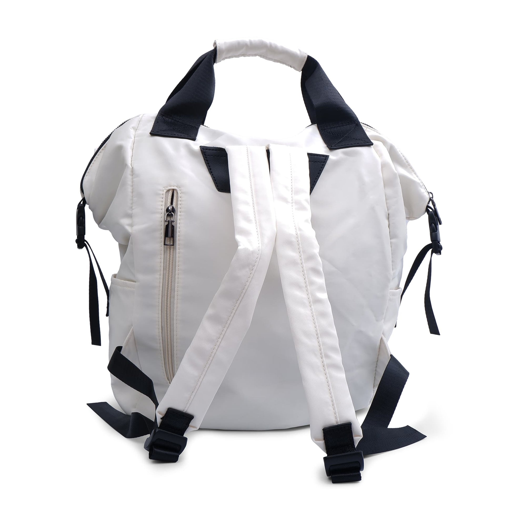 "Modern utility backpack with a structured silhouette, front zip pocket, padded handle, and side compartments – designed for daily commuting, travel, or college use. Features durable water-resistant material, sleek zipper details, and adjustable shoulder straps. A functional and fashion-forward choice from Tales of Totes for urban Indian lifestyles."

