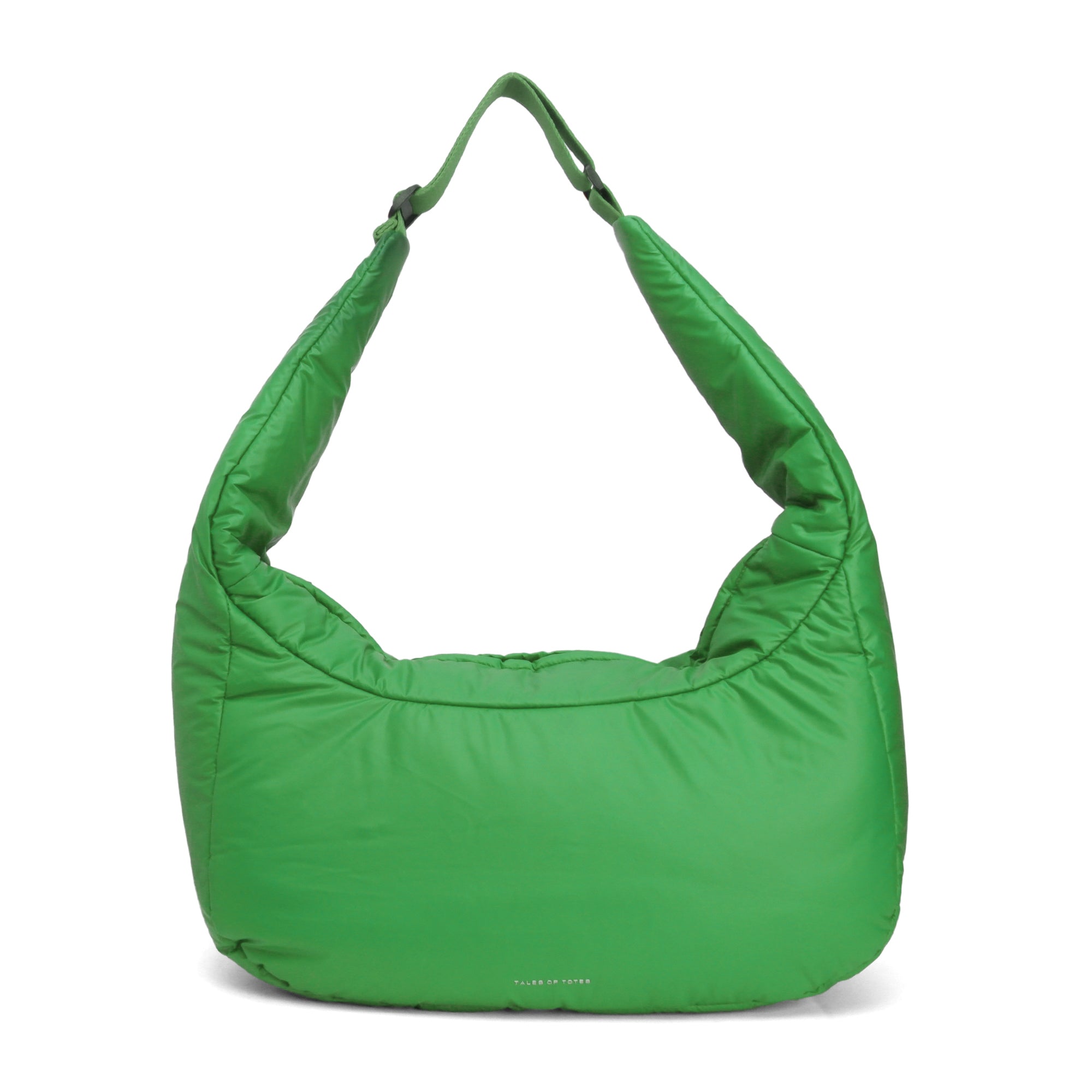 Green handbag on a white background