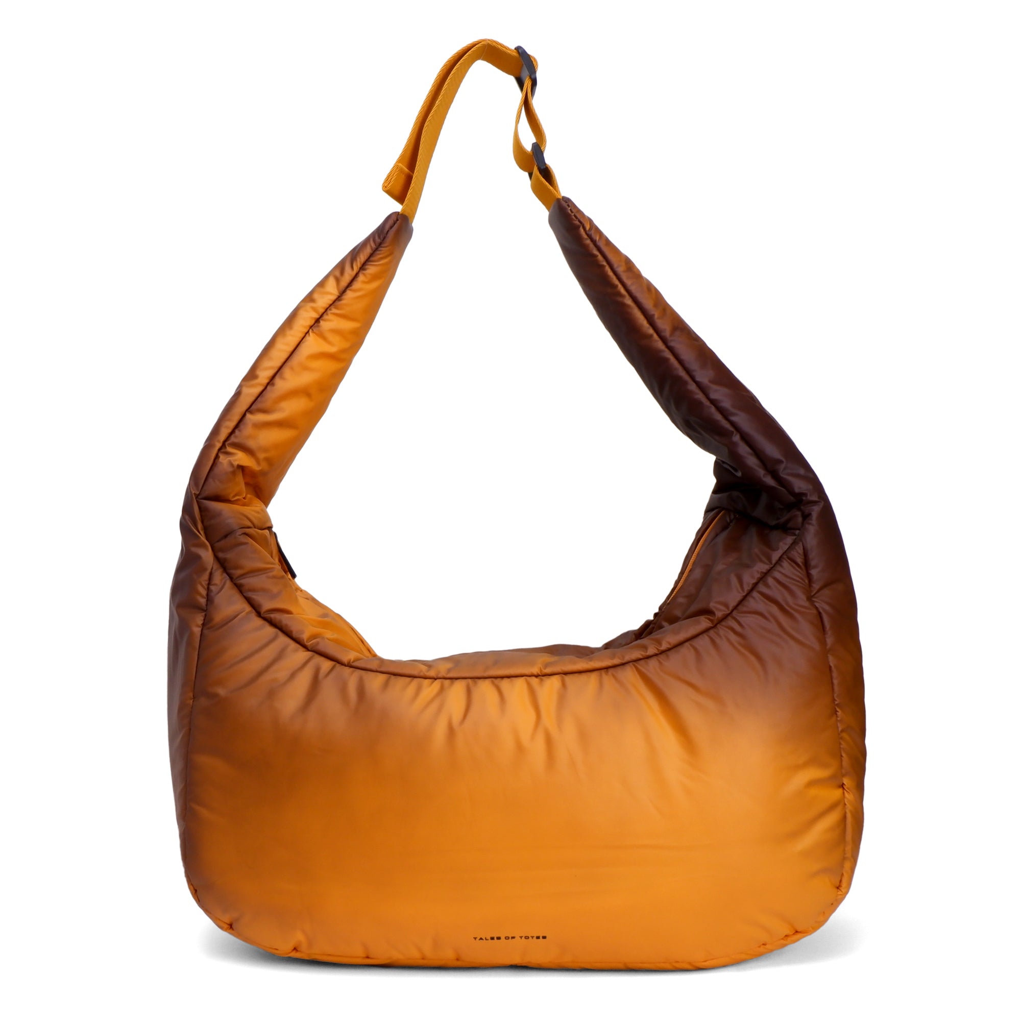 Orange shoulder bag on a white background