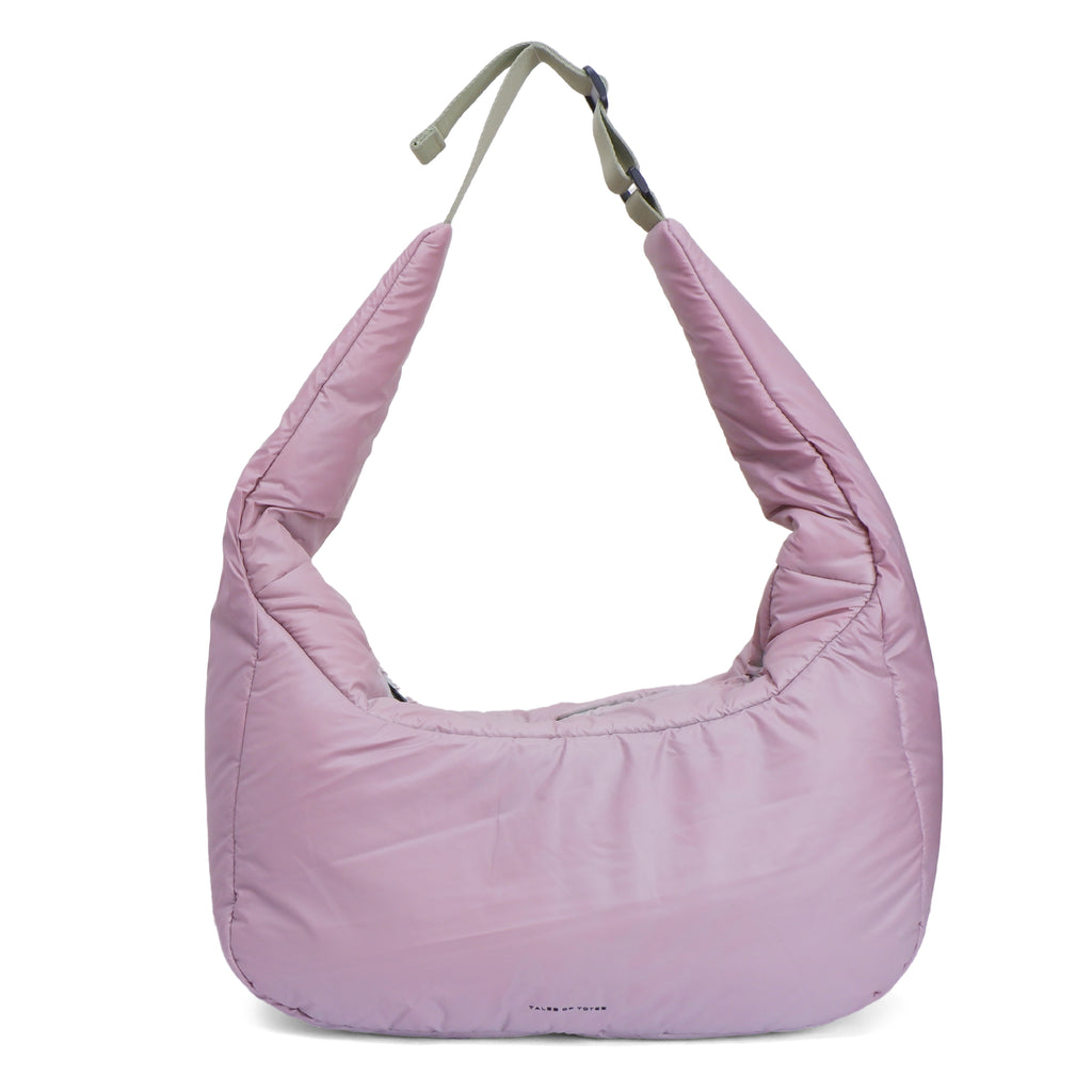 Pink shoulder bag on a white background