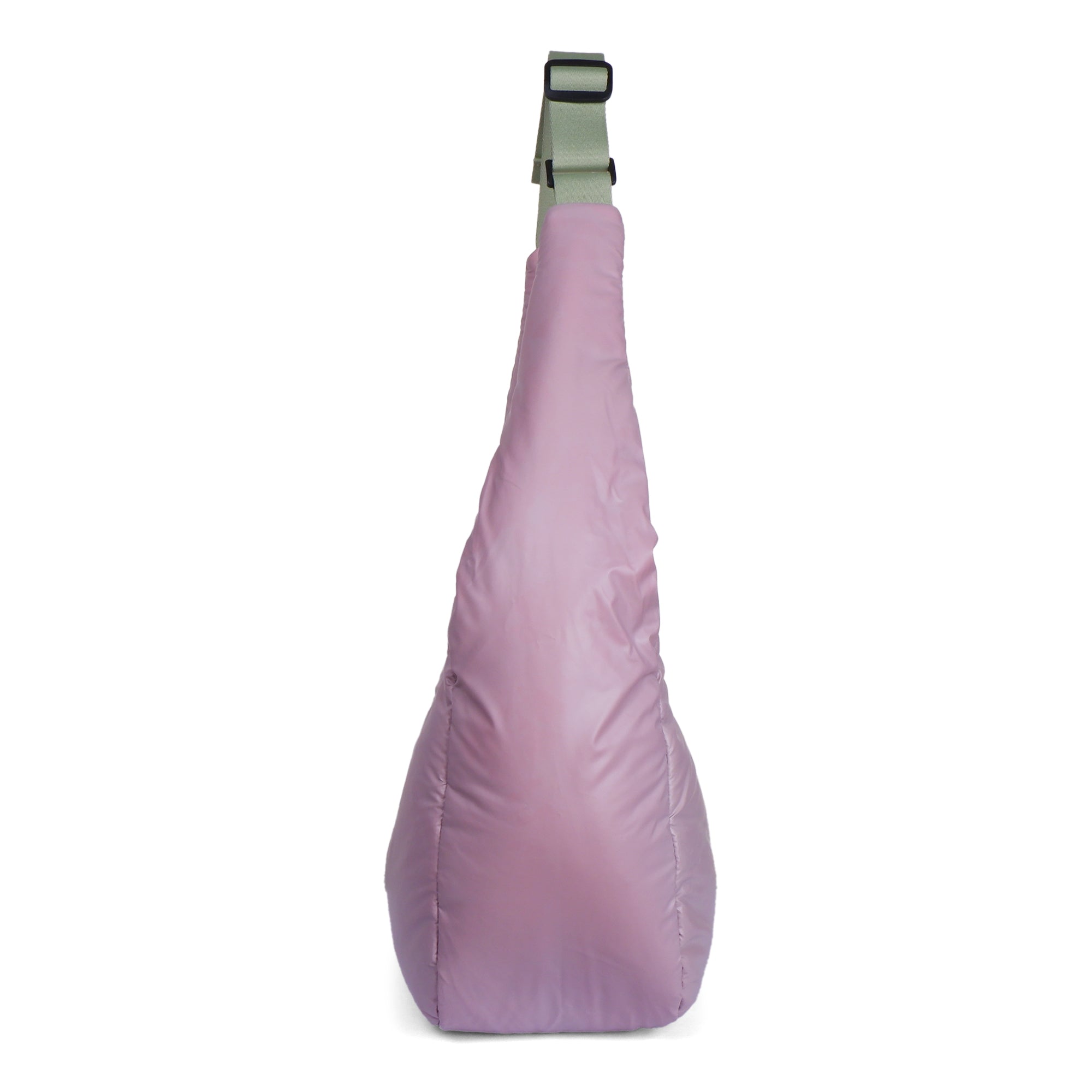 Purple sling bag on a white background