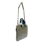 Light gray crossbody bag with a shoulder strap on a white background