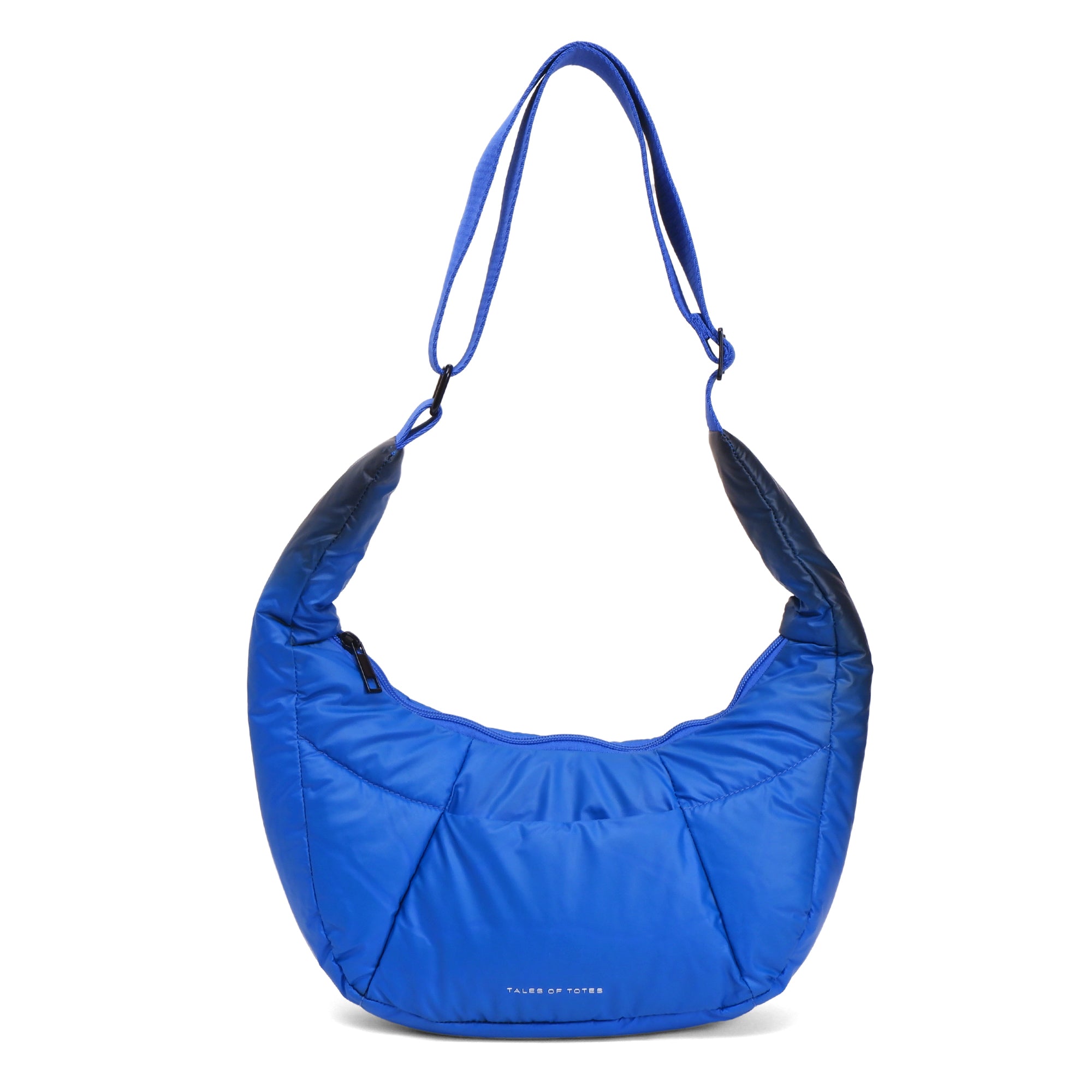 Blue shoulder bag on a white background