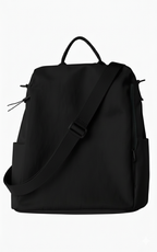Black backpack on a white backgroundStylish travel backpack, durable everyday bag, versatile shoulder tote, convertible backpack purse, waterproof utility bag, modern casual rucksack, ergonomic daypack, trendy laptop bag, multi-functional women's backpack, secure anti-theft design, spacious college bag, fashion-forward accessory, urban commuter pack, comfortable carry-all, premium quality satchel, practical work bag, chic student backpack, easy-access travel essential, organized personal item, lightweight e