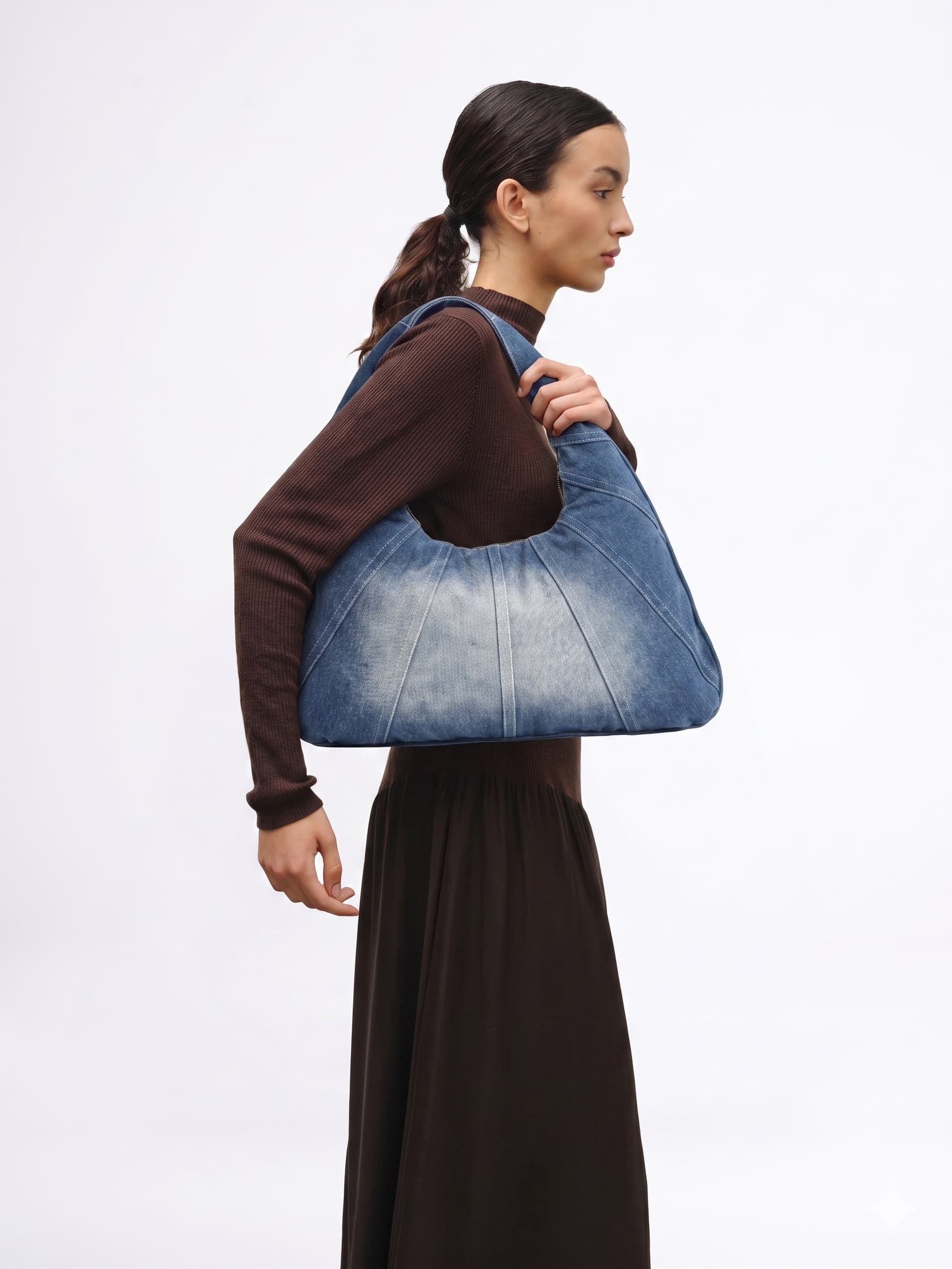 Denim Curve Tote