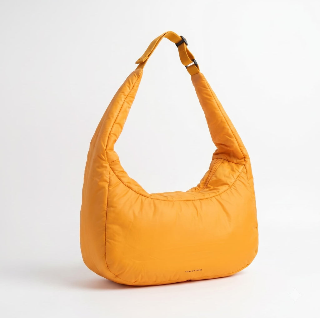 Yellow handbag on a white background