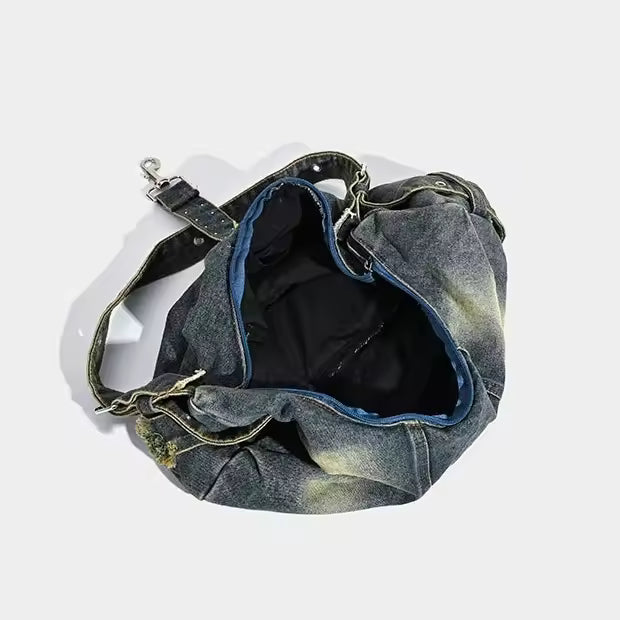 Denim bag on a white background