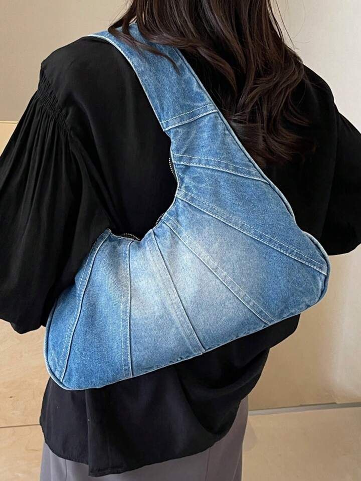 Denim Curve Tote