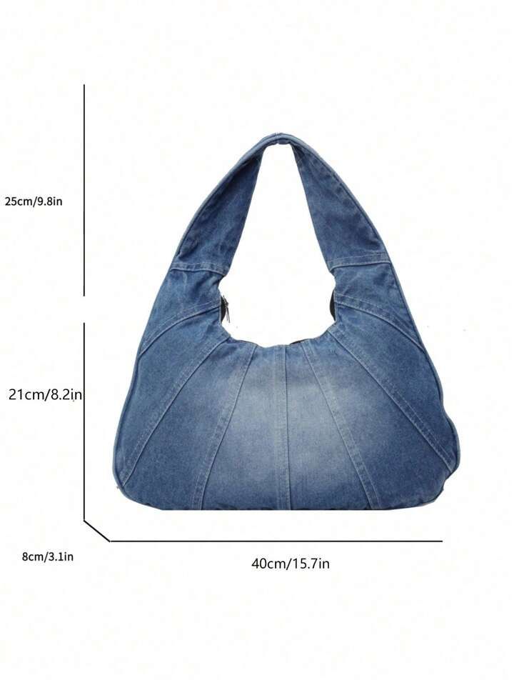 Denim Curve Tote