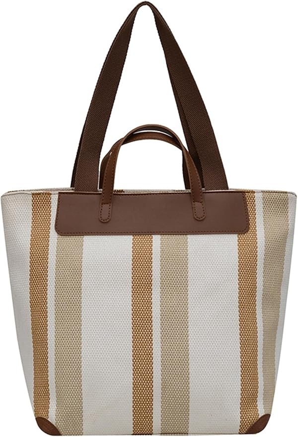 "Eco-friendly striped jute tote bag with dual handles – featuring bold black, grey, and white vertical patterns with leather-look accents and brown straps. Ideal for shopping, office, and casual outings. A sustainable and stylish choice from Tales of Totes – offering earthy, durable fashion accessories that stand apart from brands like Chumbak, Baggit, and DailyObjects in the Indian market."

