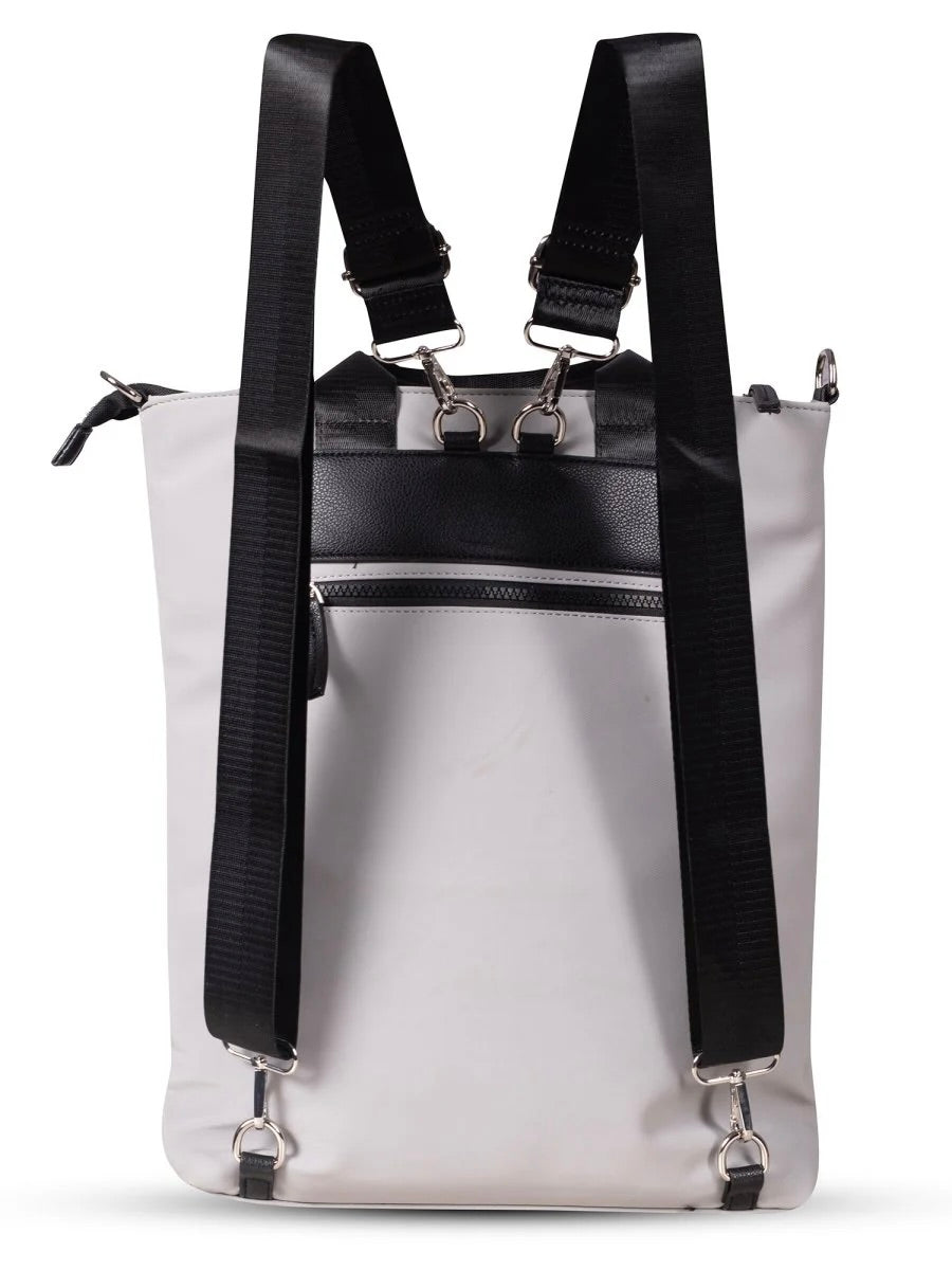 "Multi-functional travel tote bag with 20-litre capacity and compact dimensions (37.5 x 32.5 x 11.25 cm) – featuring a front utility pocket, sturdy handles, and crossbody strap for comfortable carrying. Designed for urban commuters and travellers, this spacious and durable bag combines style with practicality. A modern essential from Tales of Totes, outperforming Indian brands like Zouk, Lavie, and DailyObjects in versatility and value."

