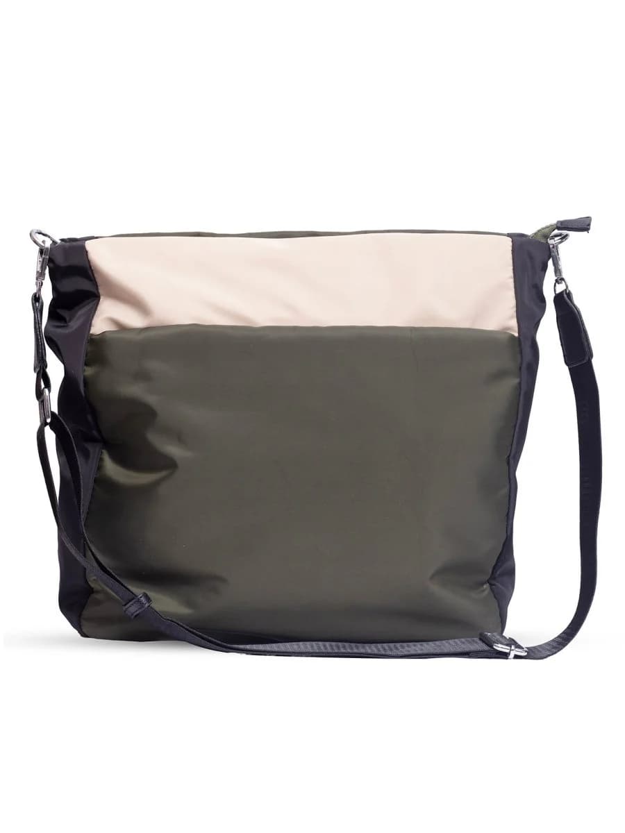 Multi-pocket travel tote bag with 20-litre capacity and compact dimensions (35 x 35 x 10 cm), featuring a wide adjustable strap and color-blocked utility design. Lightweight, durable, and ideal for travel, college, or daily use. A high-performance everyday essential from Tales of Totes – built for comfort, style, and smart organization in India’s fast-paced lifestyle."

